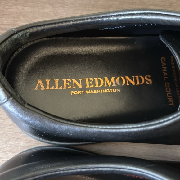 Allen Edmonds Canal Court Black Leather Low Top Sneakers 11 D (Medium) - Picture 10 of 12